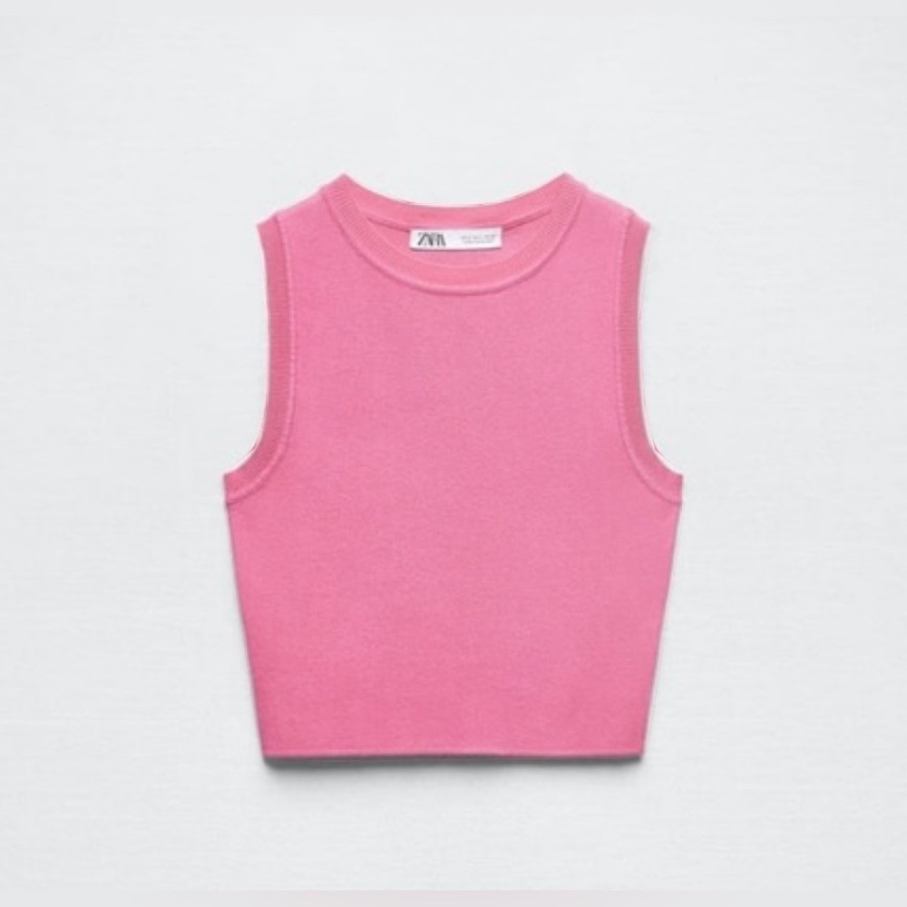 Zara cropped-knit top